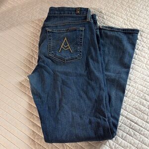 7 For All Mankind Blue Boot Cut Jeans Short inseam a pocket